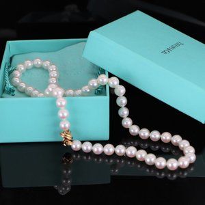 Tiffany & Co. Signature X 18k Yellow Gold 7-7.5mm Akoya Pearls Necklace